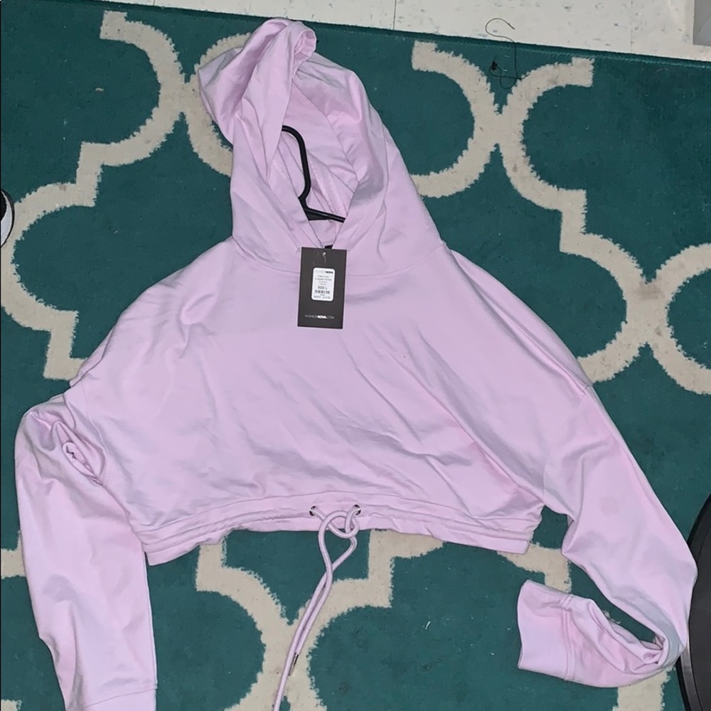 Purple cropped hoodie